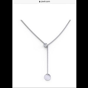 New Jewlr Silver Bezel Set Disc Necklace